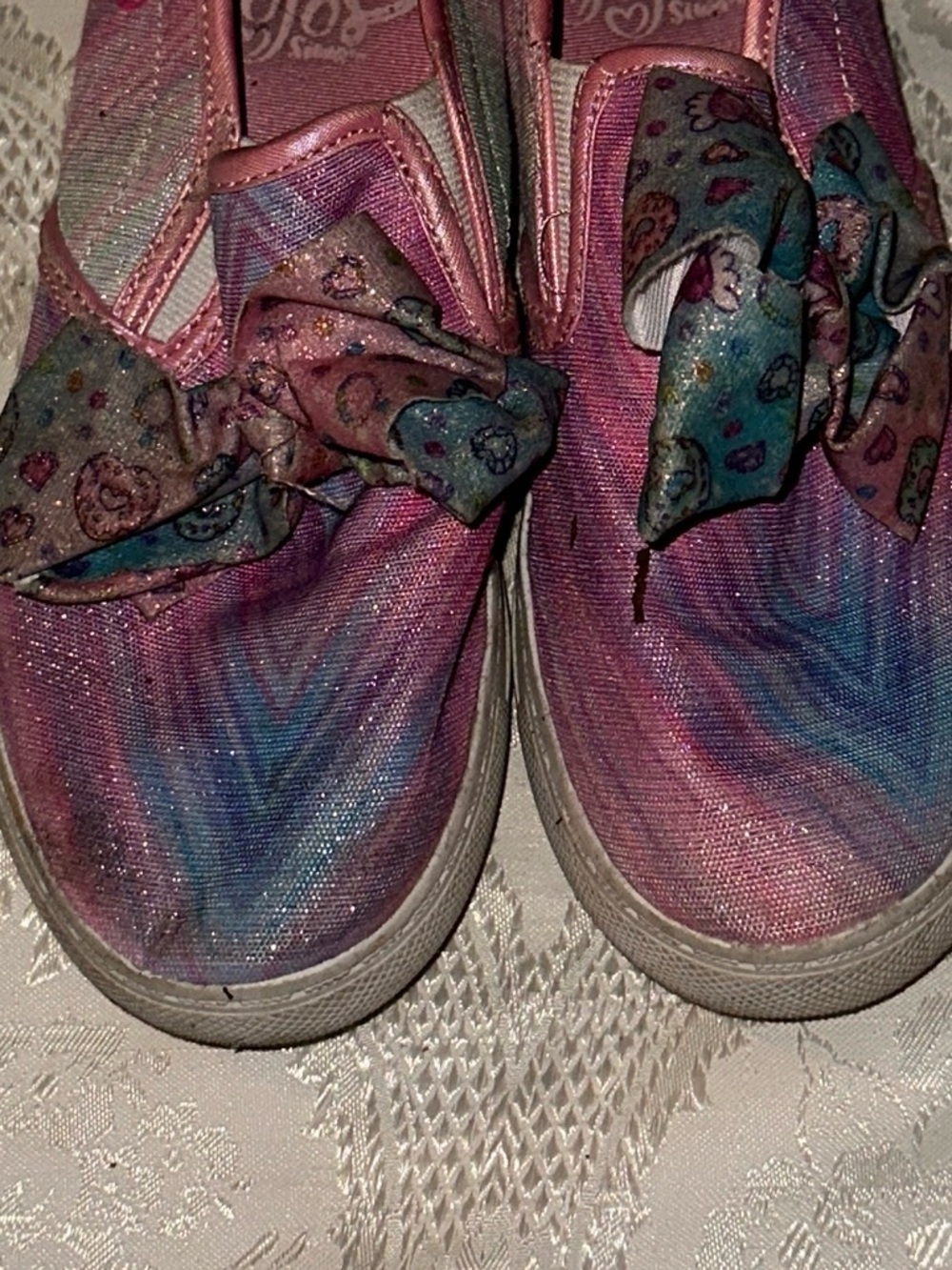 Girls Glitter Tie-Dye Slip-On Sneakers in Pink Jojo Siwa